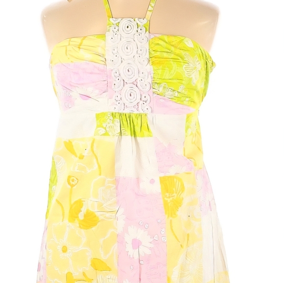 Lilly Pulitzer Dresses & Skirts - Lilly Pulitzer Floral Patchwork Halter Dress